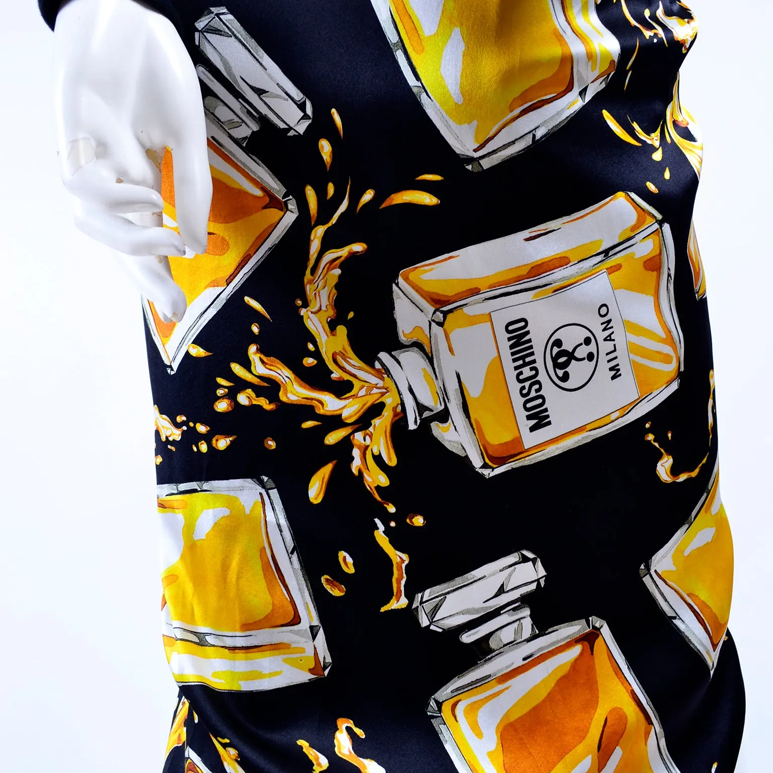 2016 Moschino Couture Deadstock Spilled Perfume Bottle Dress