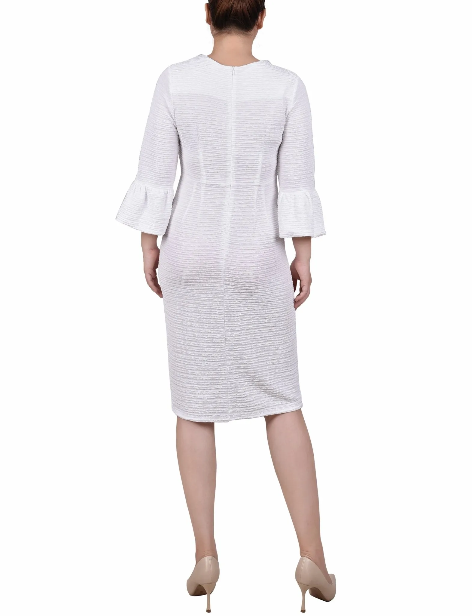3/4 Length Pearl Detail Dress - Petite