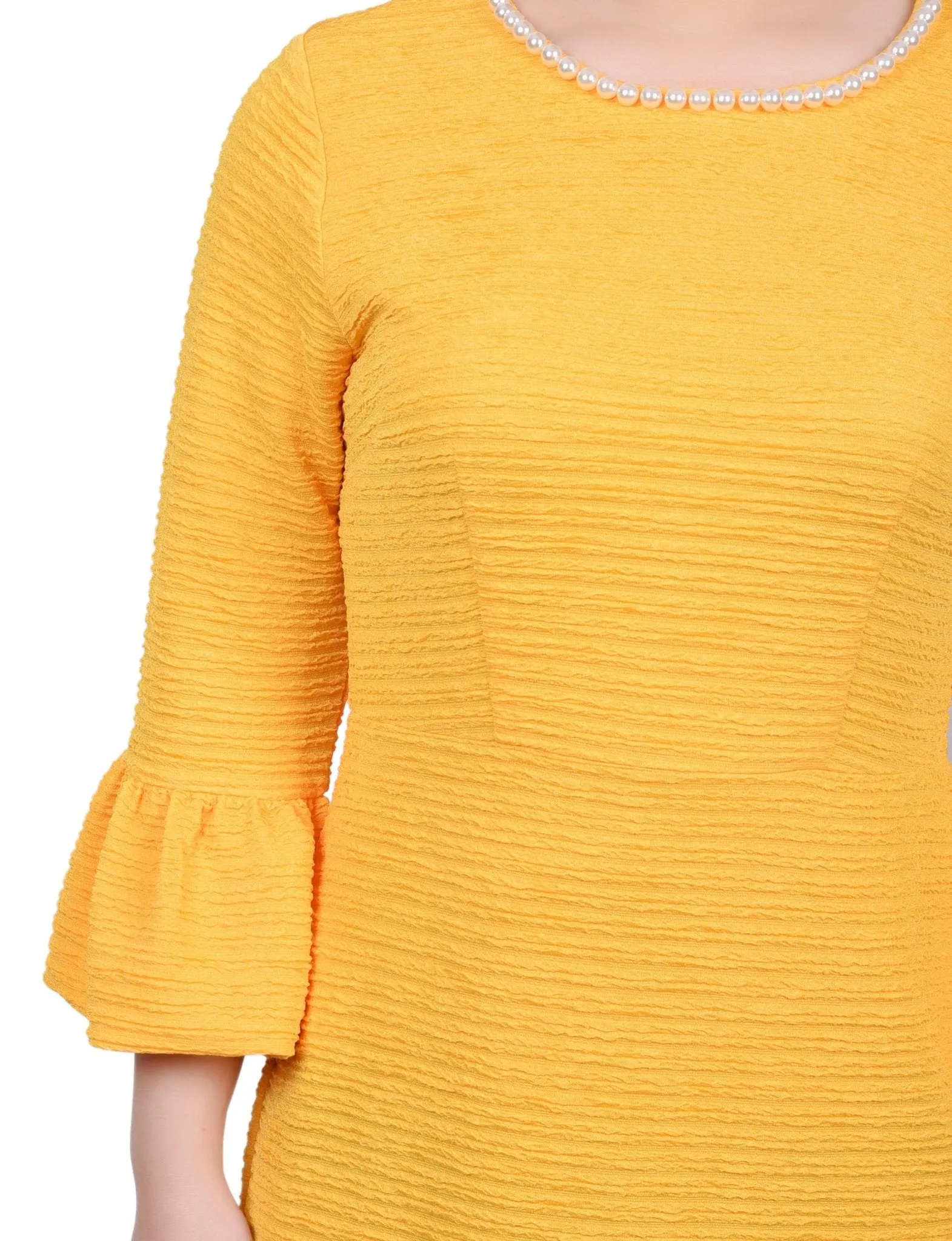 3/4 Length Pearl Detail Dress - Petite