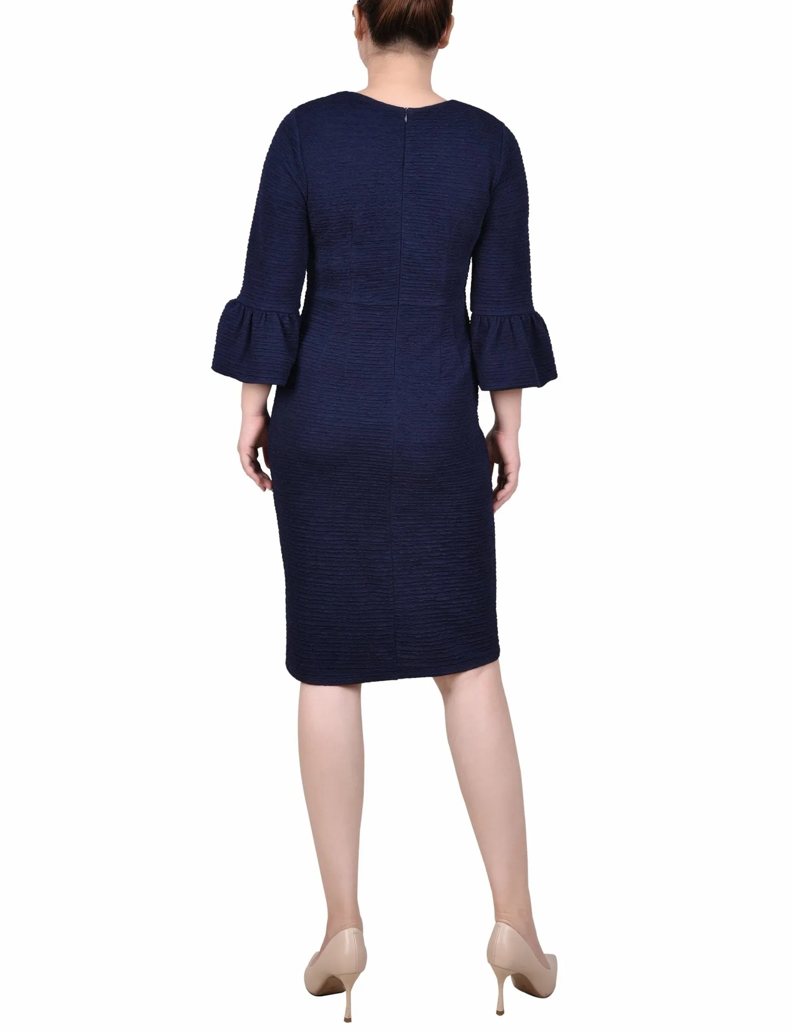 3/4 Length Pearl Detail Dress - Petite