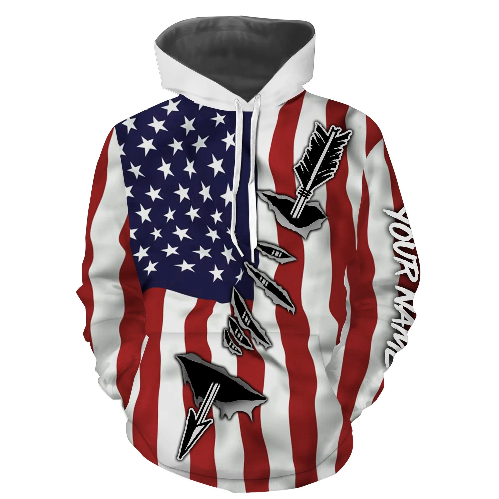 3D Bow Hunting Arrow Custom Sweatshirt Hoodie Shirts For Bowhunters Of America