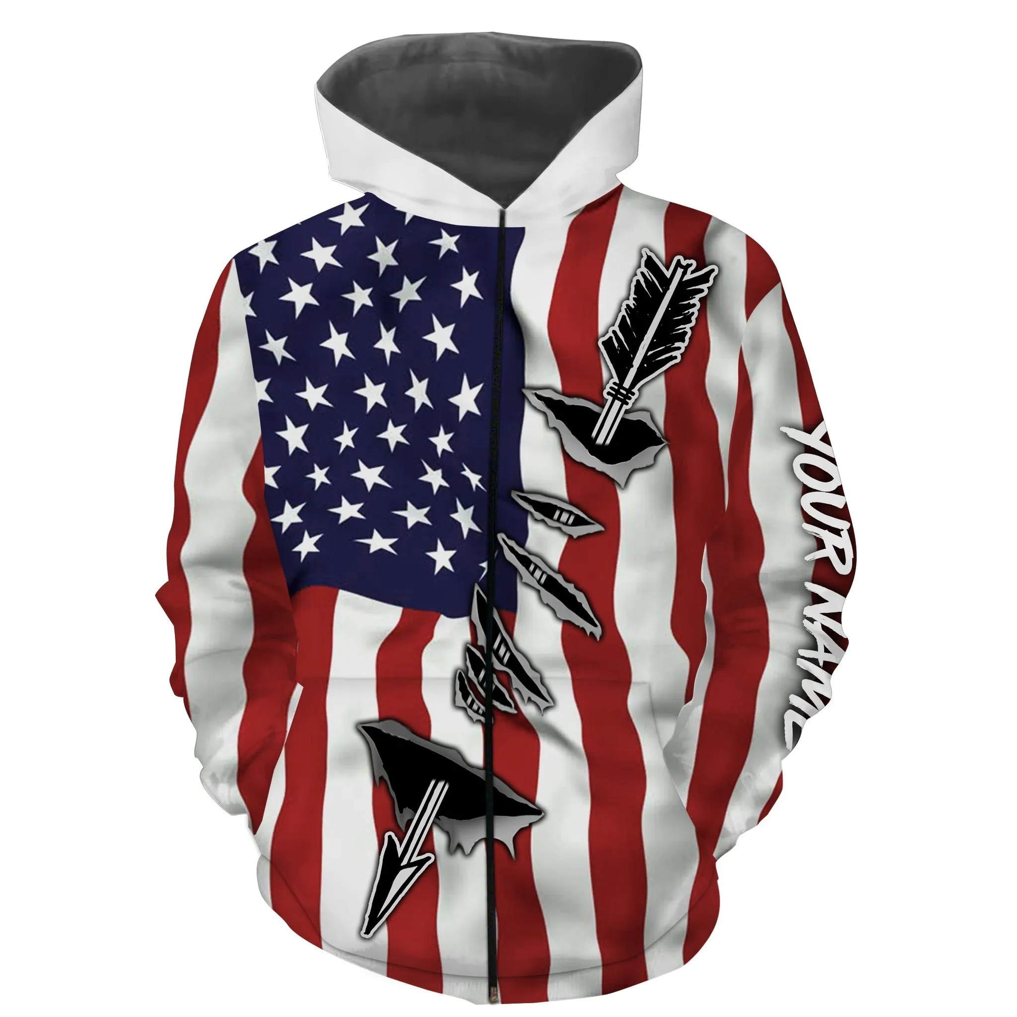 3D Bow Hunting Arrow Custom Sweatshirt Hoodie Shirts For Bowhunters Of America