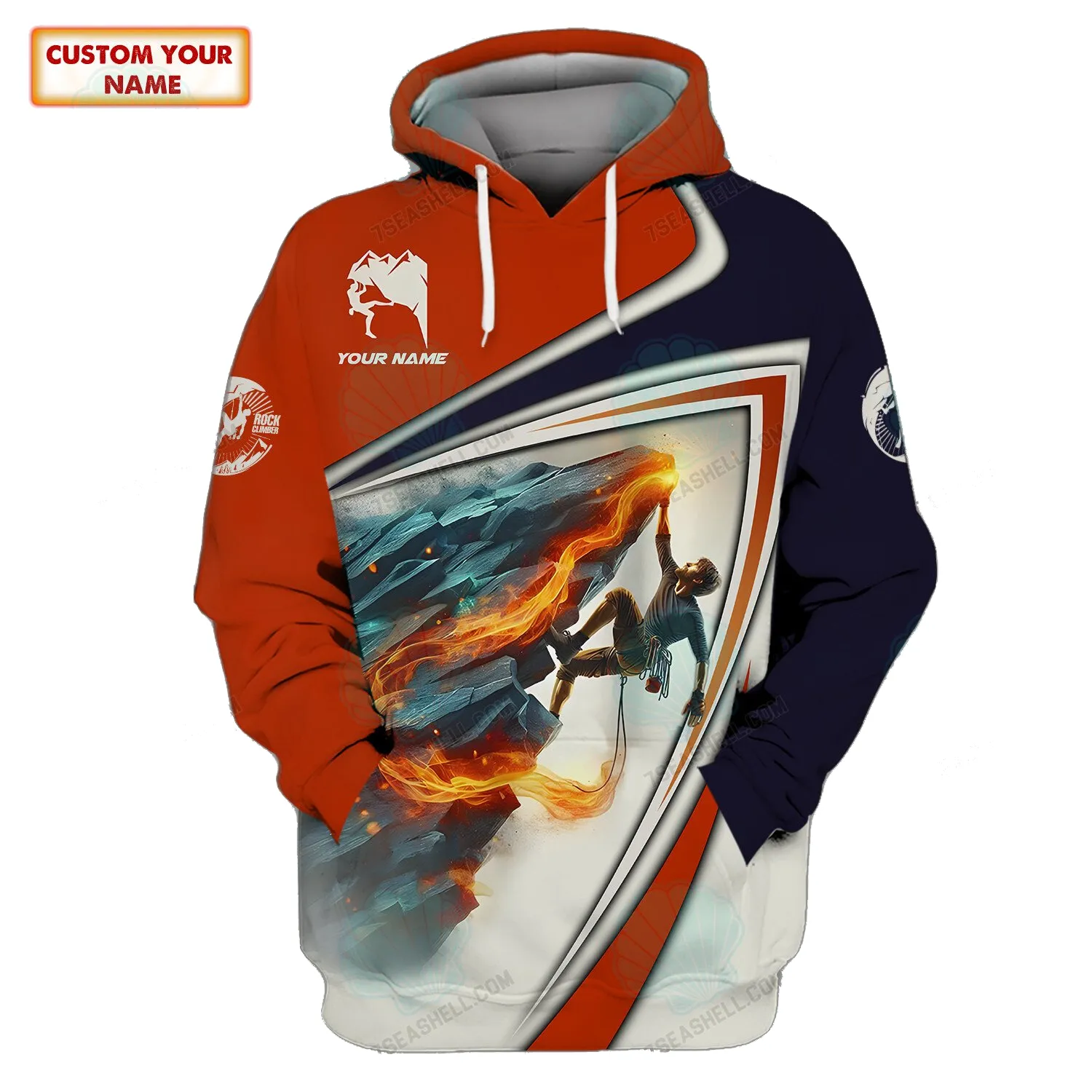 3D Full Print Climbing Sweatshirt Zip Hoodie Personalized Name Gift For Climbing Lovers