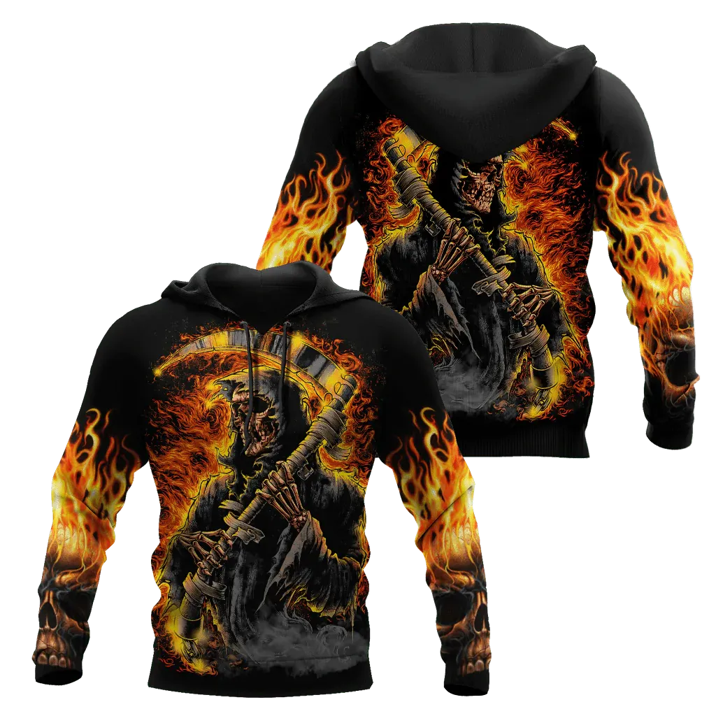 3D Full Print Devil Death On Hoodies, Skull With Hoodie, Skeletion Hoodies
