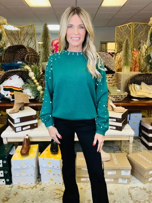 ADD THE ACCENTS SWEATER--EMERALD