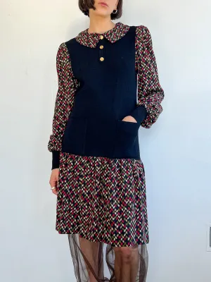 Adolfo Silk Sprinkles   Knit Dress (M)