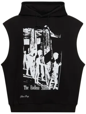 After Pray   Sleeveless printed hoodie 
