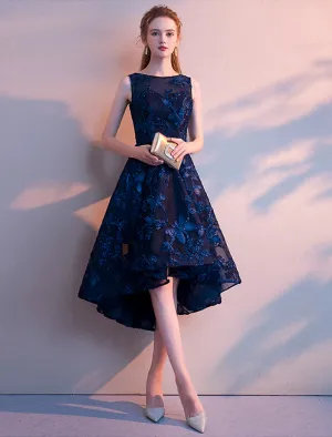 Aimishang  A-Line Cocktail Dresses Minimalist Dress Homecoming Asymmetrical Sleeveless Jewel Neck Tulle with Pleats Pattern / Print