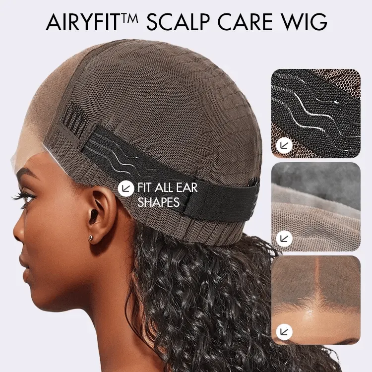 AiryFit Scalp Care Wigs | Silky Blunt Cut Bob Snugfit Glueless Minimalist HD Lace Short Wig Pre-Cut Lace