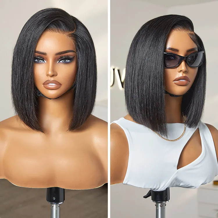 AiryFit Scalp Care Wigs | Silky Blunt Cut Bob Snugfit Glueless Minimalist HD Lace Short Wig Pre-Cut Lace