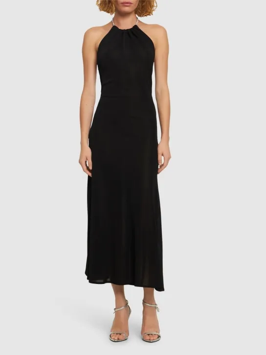 Alexandre Vauthier   Viscose knit halter neck long dress 