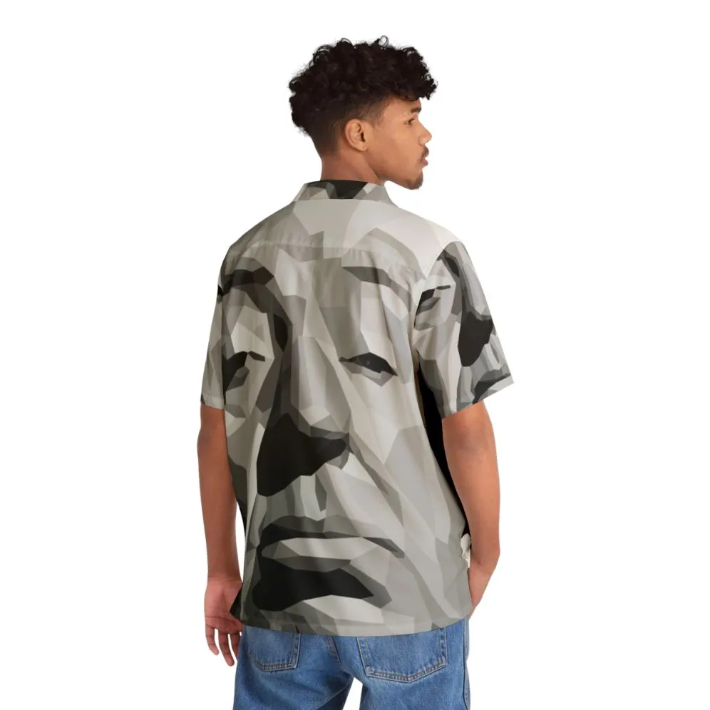 Alfred Hitchcock Geometric Graphic Hawaiian Shirt - Movie Inspired