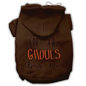 All The Ghouls Screenprint Dog Hoodie Brown M (12)