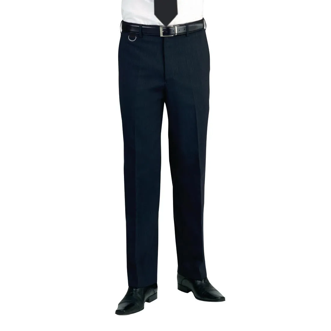 BA052-34 Brook Taverner Mens Short Leg Mars Black Waiting Trousers Size 34"