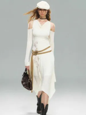 Beige knit dress【s0000010590】