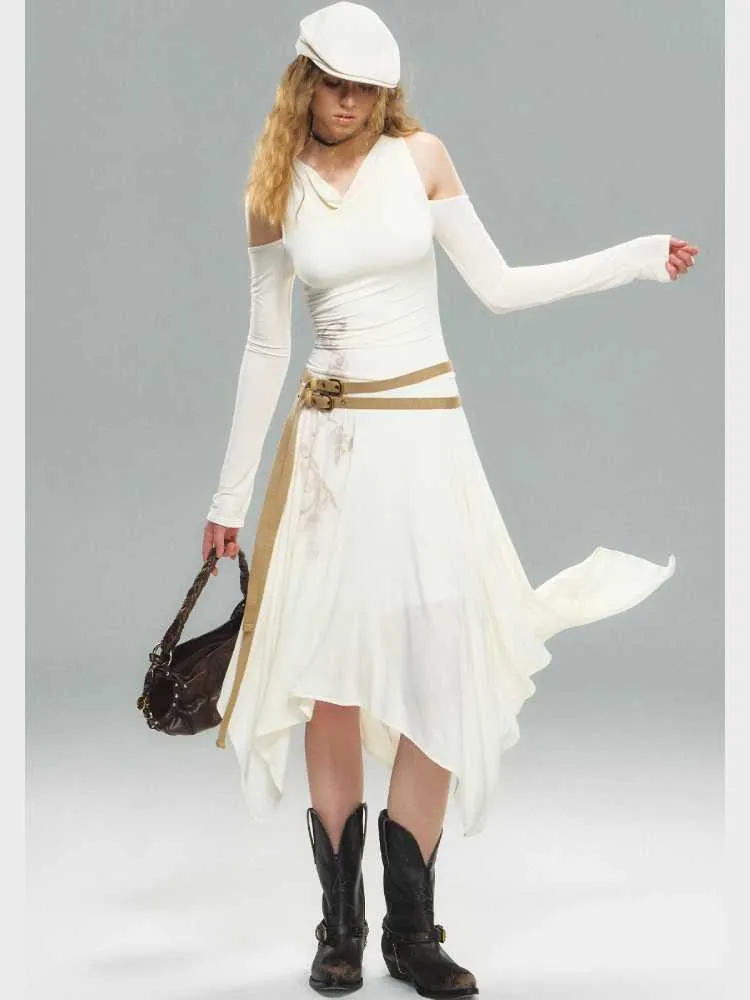 Beige knit dress【s0000010590】