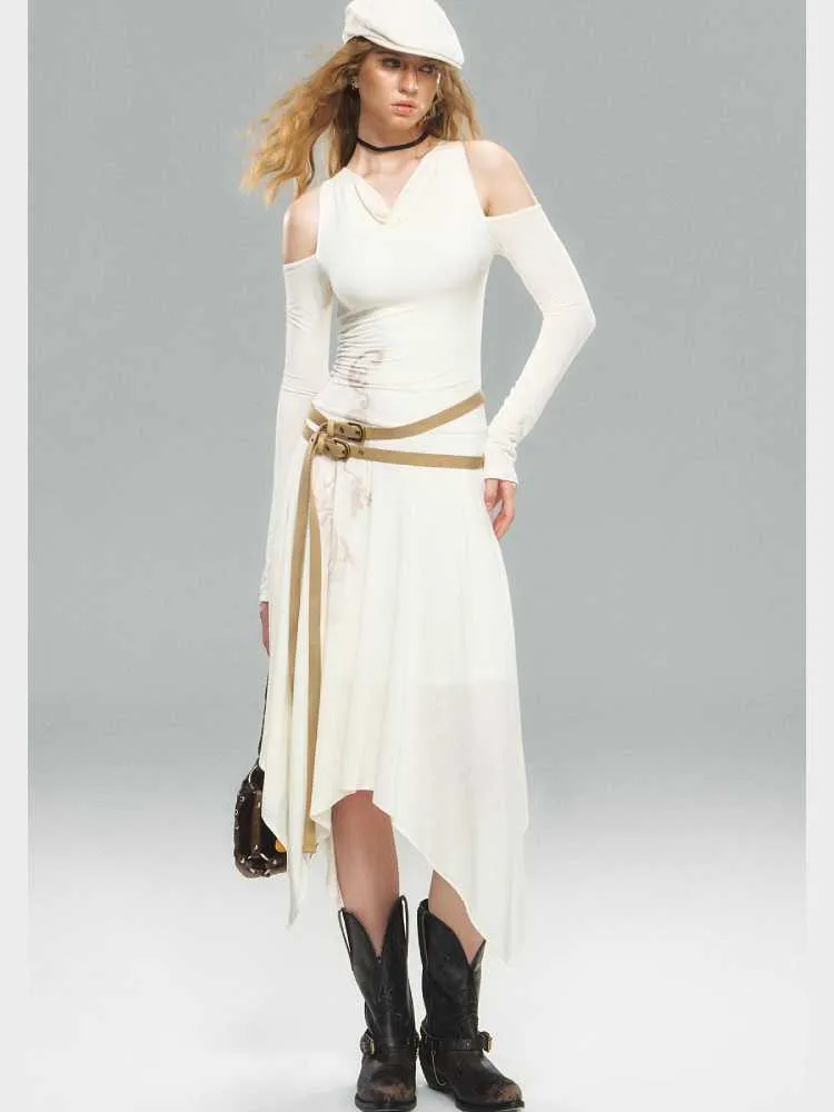 Beige knit dress【s0000010590】