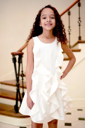 Big Girls Sleeveless Ruffle Dress