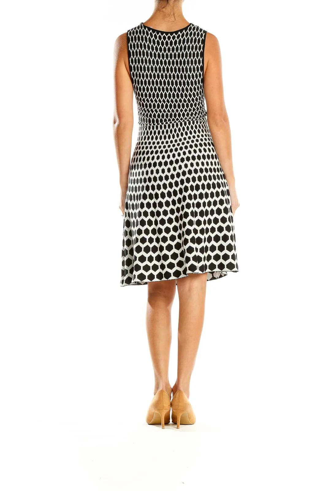 Black and White Geometric Knit Dress