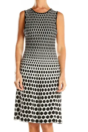 Black and White Geometric Knit Dress