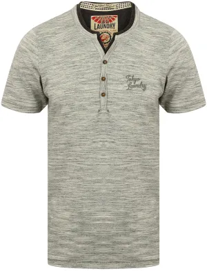 Buffalo Cove Mock Layer Henley T-Shirt in Light Grey Marl - Tokyo Laundry