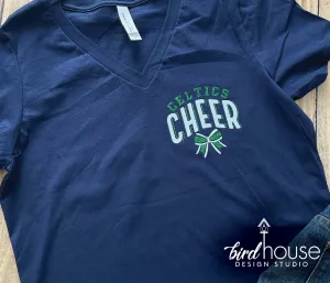 Cheer Bow Shirt, Any Color, Any School Team or Mascot