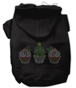 Christmas Cupcakes Rhinestone Hoodie Black XXL (18)