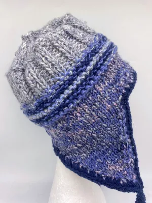 COASTAL BEANIE -Grey/Blue-Medium/Large