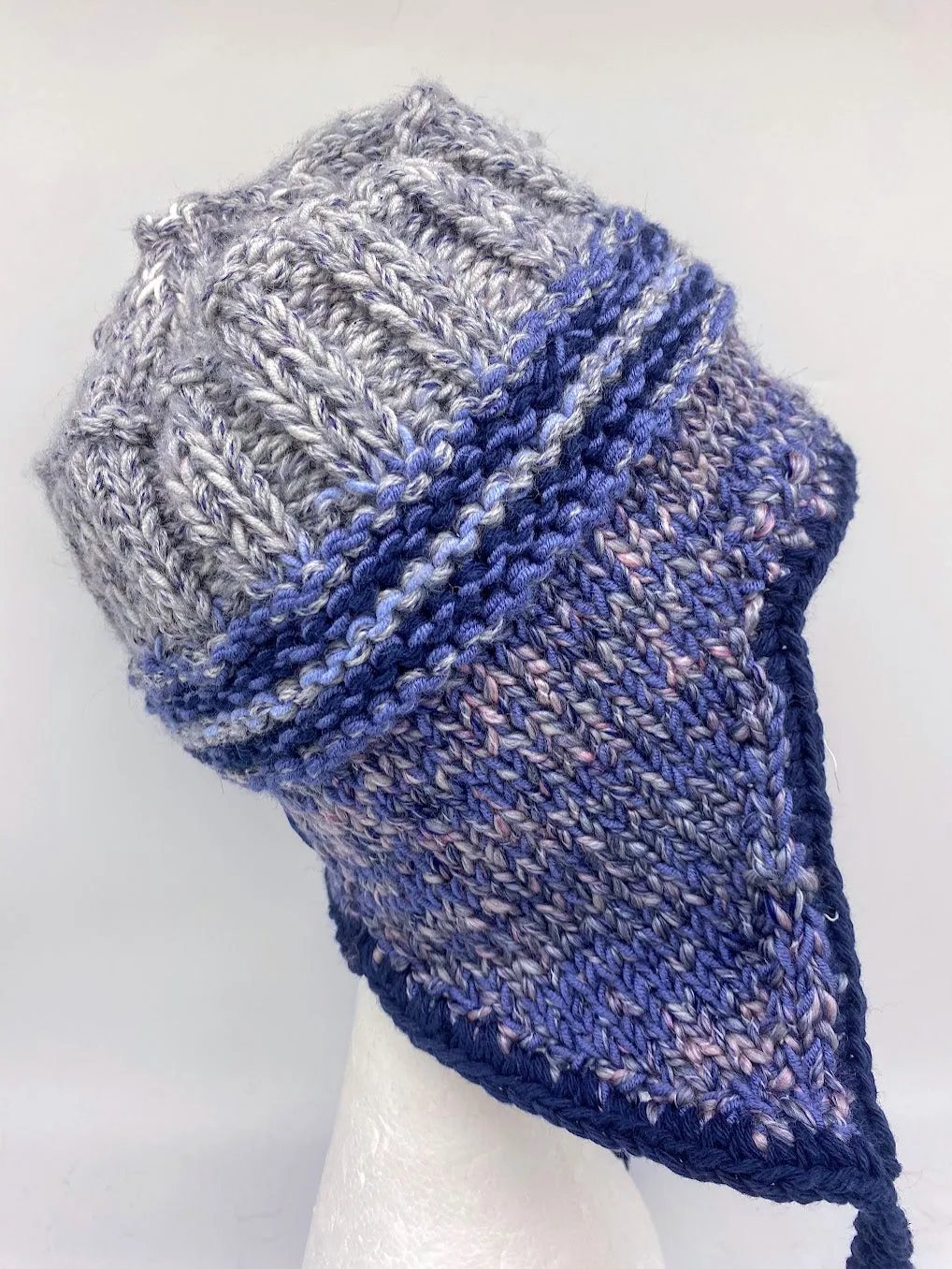 COASTAL BEANIE -Grey/Blue-Medium/Large