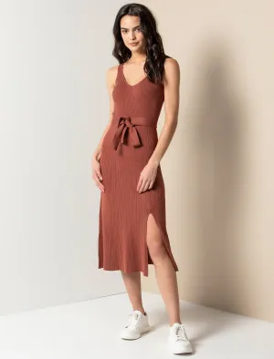 Colette Fit And Flare Midi Knit Dress