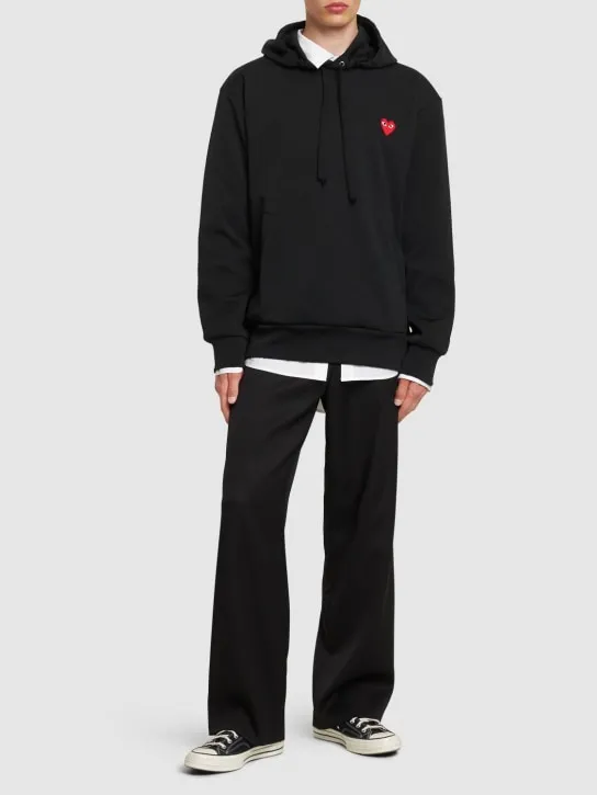 Comme des Garçons Play   Mini heart patch jersey hoodie 
