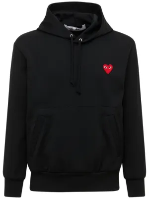 Comme des Garçons Play   Mini heart patch jersey hoodie 