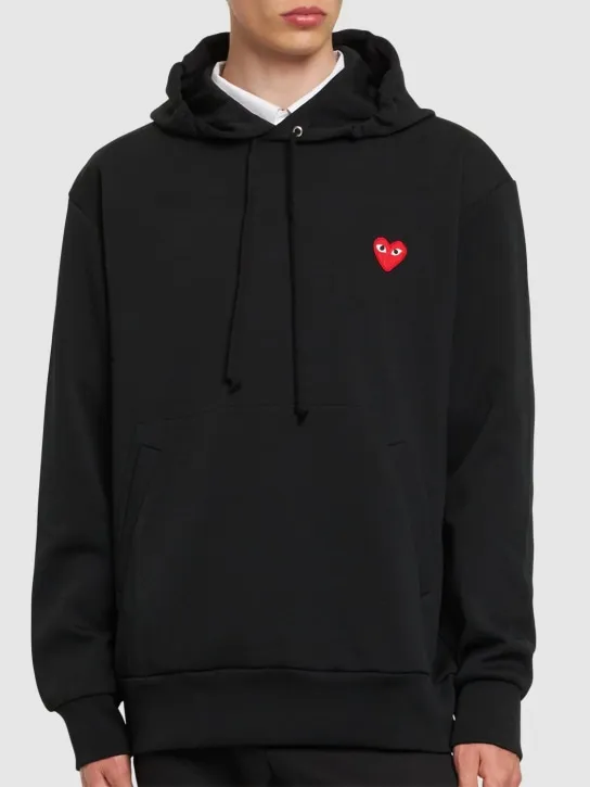 Comme des Garçons Play   Mini heart patch jersey hoodie 