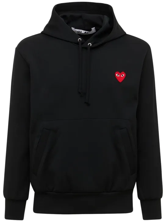 Comme des Garçons Play   Mini heart patch jersey hoodie 