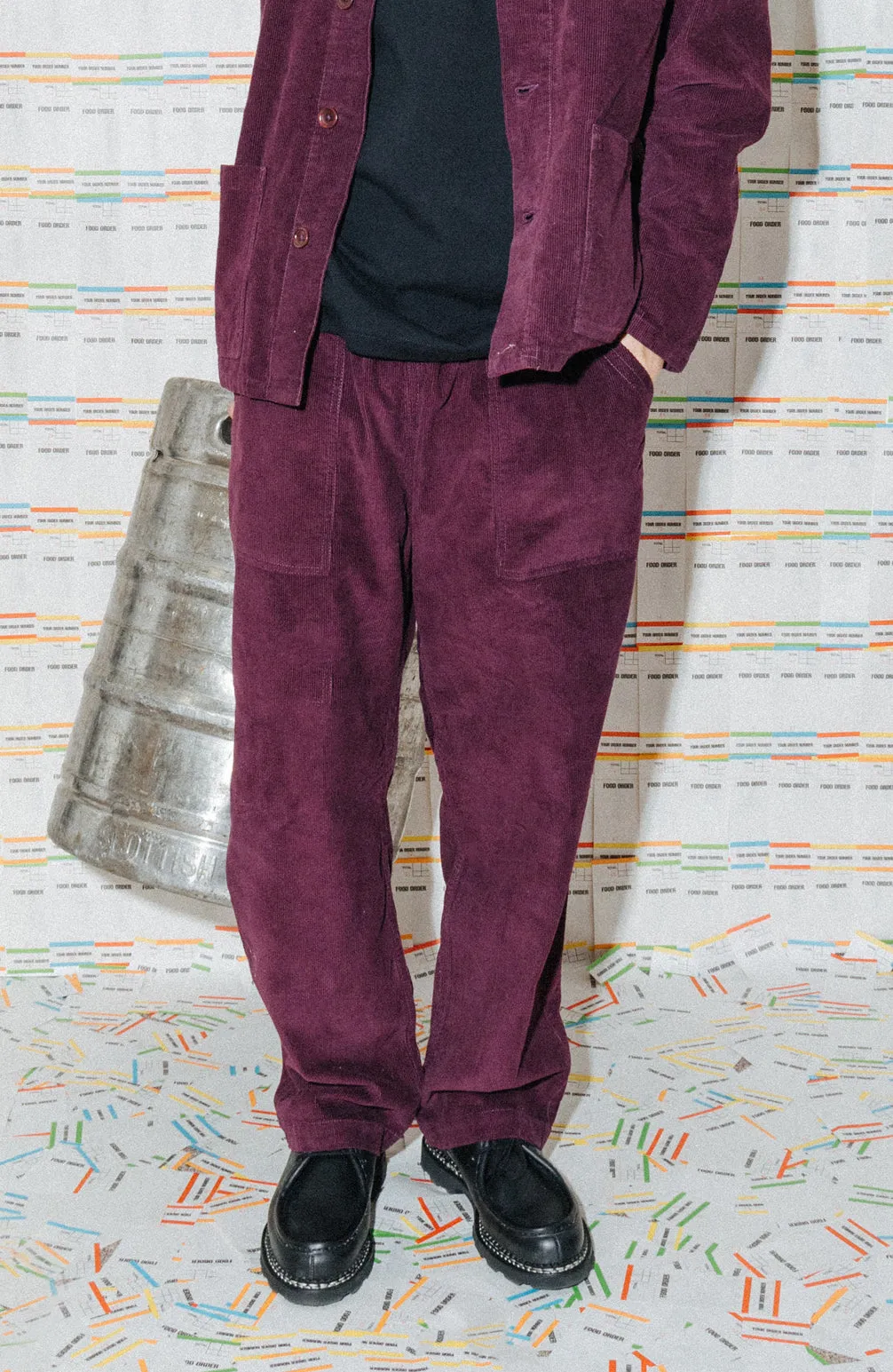 Corduroy Chef Pants in Plum