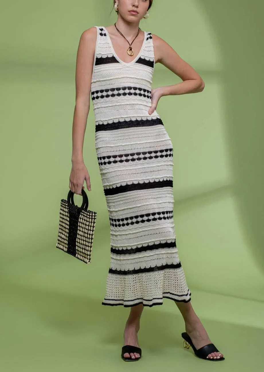Crochet Knit Midi Dress