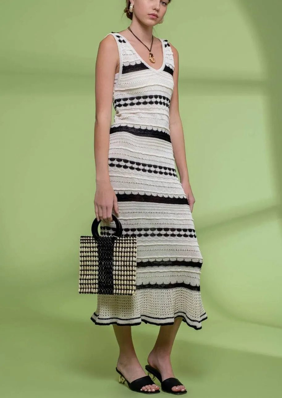 Crochet Knit Midi Dress
