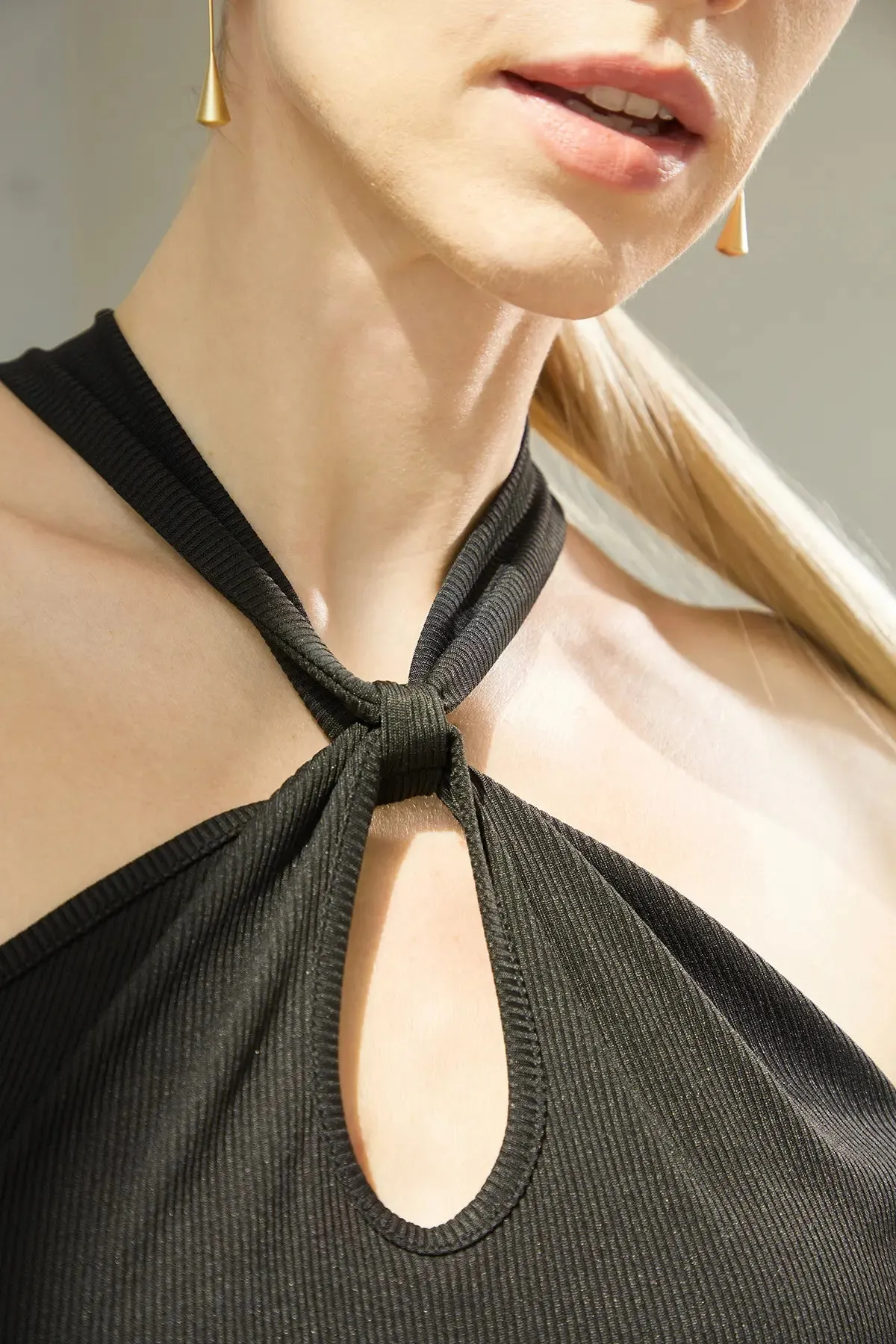 Cut Out Knot Halter Top