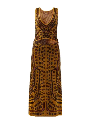 Cutout jacquard-knit midi dress