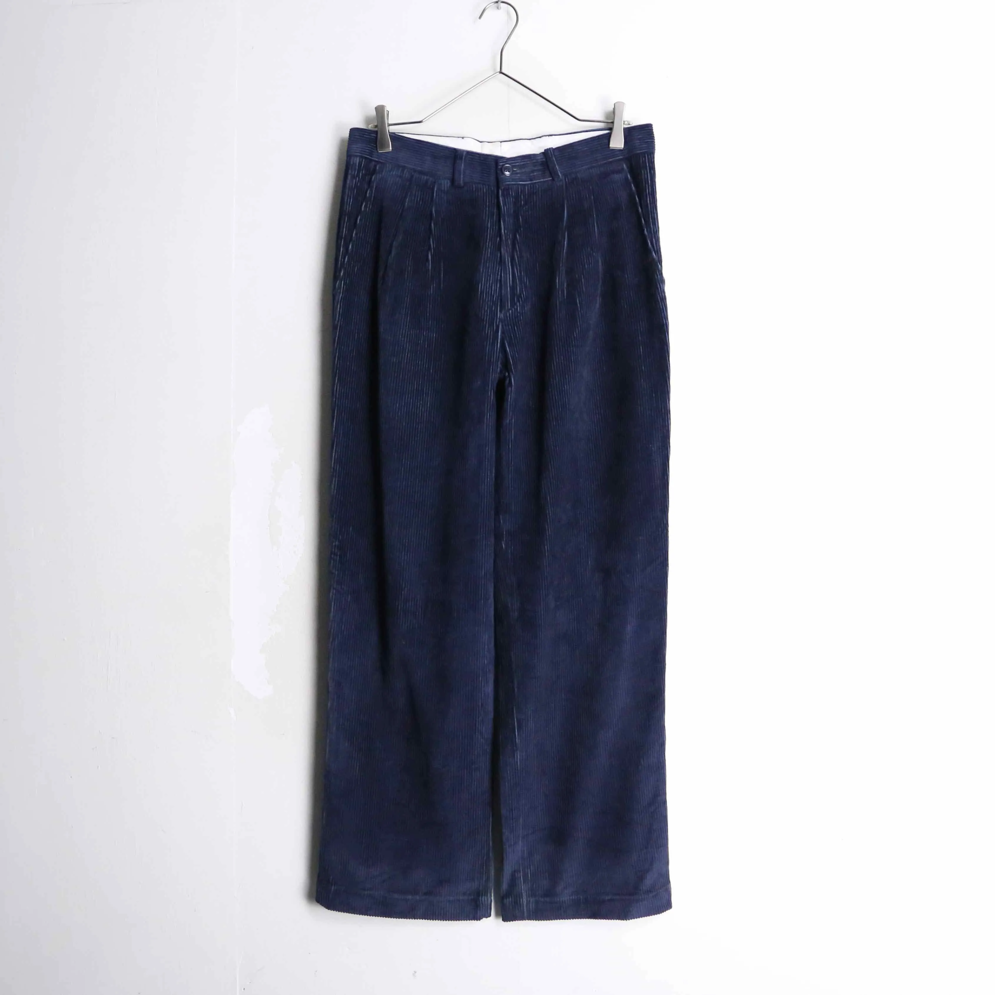 dark blue color corduroy tapered pants