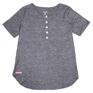 Dark Heather Grey Henley Top