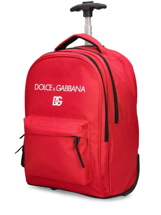 Dolce&amp;Gabbana   Logo print nylon rolling backpack 