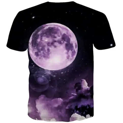 Earth T shirts Men Galaxy Tshirts Cool Moon T-shirts 3d Hip Hop Tshirts Novelty Harajuku Tshirt Printed Short Sleeve Full Print