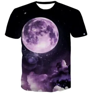 Earth T shirts Men Galaxy Tshirts Cool Moon T-shirts 3d Hip Hop Tshirts Novelty Harajuku Tshirt Printed Short Sleeve Full Print