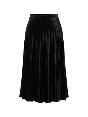 EP YAYING Velvet Pleated Midi Skirt