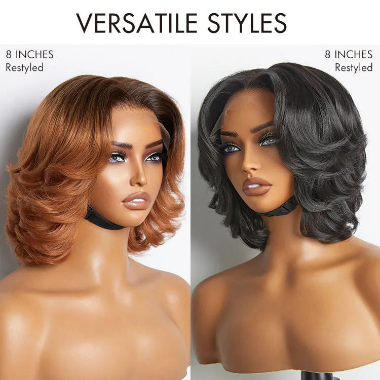 Exclusive Sale | 1 SEC INSTALL WIG | Elegant Boss Vibe Short Pixie Cut Natural Black / Ombre Brown Glueless Minimalist HD Lace Wig Pre Cut Lace