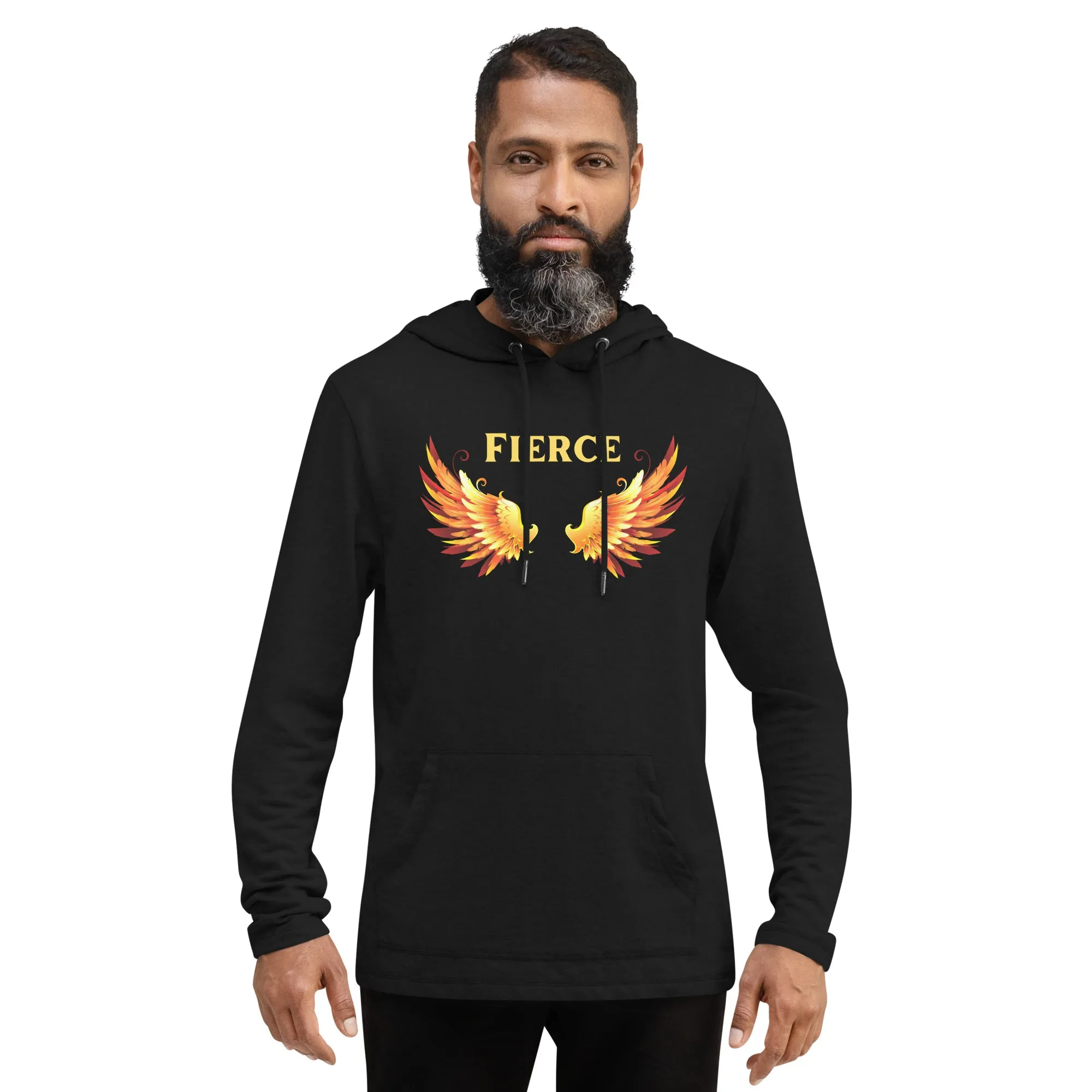 Fierce Angel Wings Fire - Unisex Lightweight Hoodie, comfy, soft