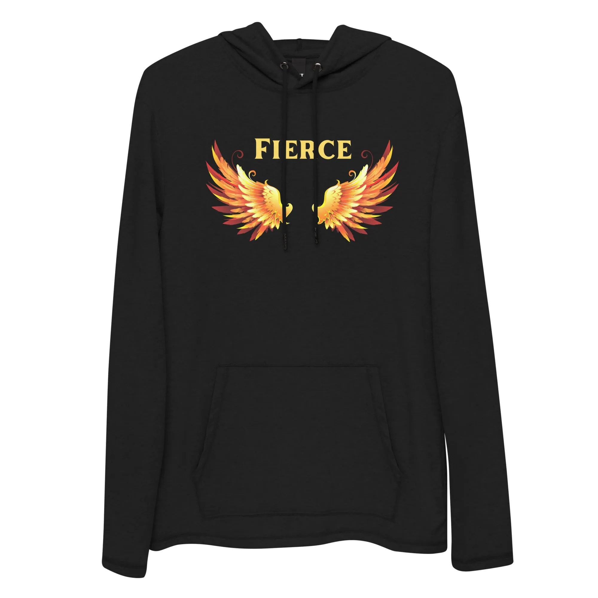 Fierce Angel Wings Fire - Unisex Lightweight Hoodie, comfy, soft