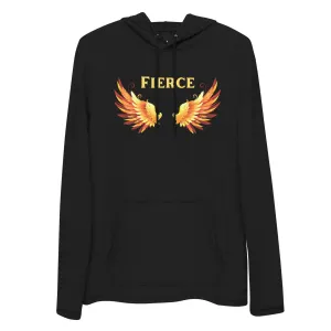 Fierce Angel Wings Fire - Unisex Lightweight Hoodie, comfy, soft
