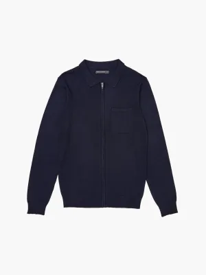 Formal Zip Through Pocket Knit Shirt